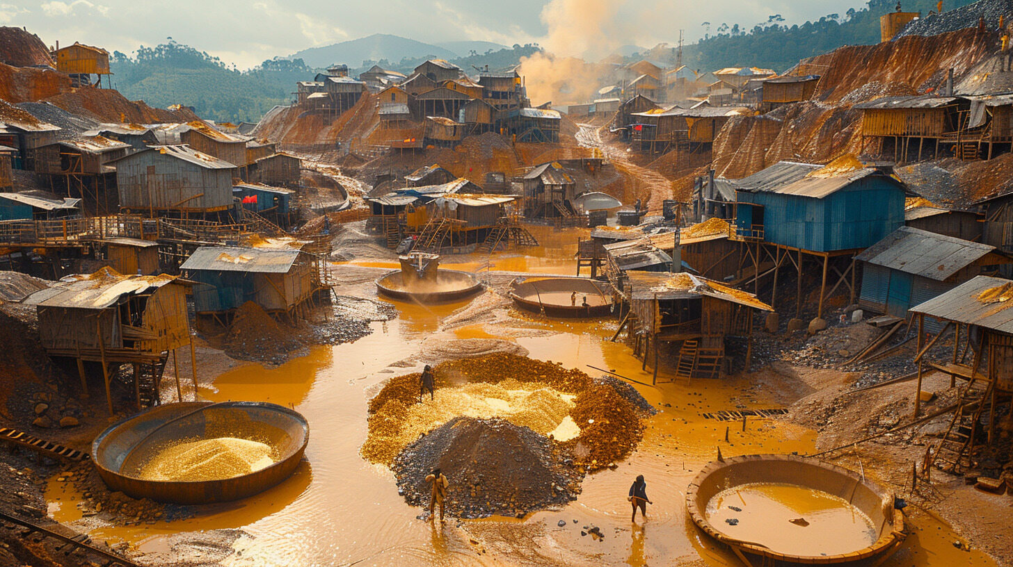 Gold mining at the mine