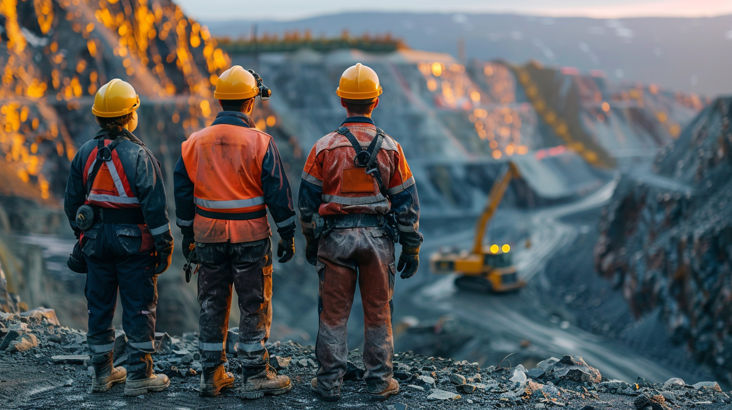 miners in helmets